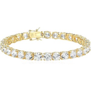 Sterling Silver Plated Tennis Bracelet, Round Cut Cubic Zirconia Stone Jewelry for Women - 1 of 4