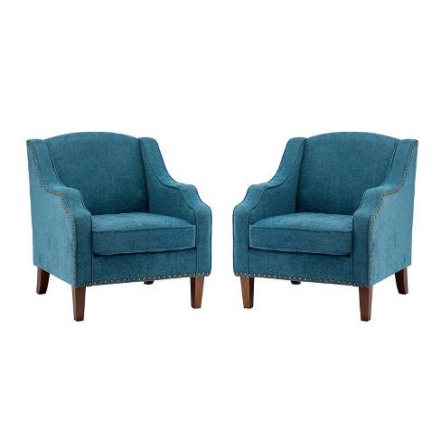 Blue velvet chair target on sale