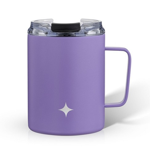 JoyJolt Triple Insulated Tumbler with Handle. 12 oz Stainless Steel Travel  Coffee Tumblers with Lid and Handle - Purple