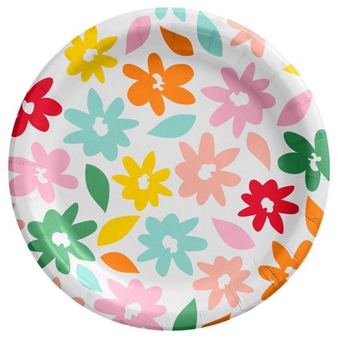 Pink Floral Dinner Plate