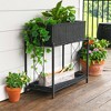 Raised Two Tier Plant Stand with Two Interchangeable Shelves, Great Indoors or Outdoors for Plants or Other Storage - 2 of 4