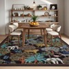 Washable Floral Animal Jungle Rug Non Slip Low Pile Rug Soft Throw Floor Cover Foldable Indoor Carpet for Living Room Bedroom Playroom Nursery - 4 of 4