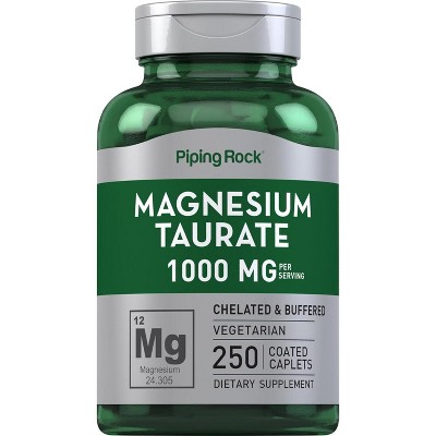 Piping Rock Magnesium Taurate 1000 mg | 250 Coated Caplets