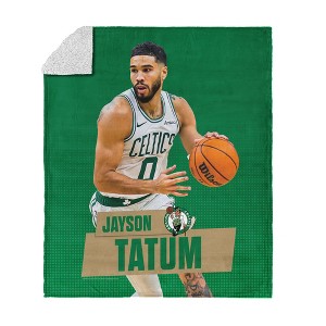 NBA Boston Celtics Jayson Tatum Silk Touch Faux Shearling Throw Blanket 50 x 60 inches - 1 of 4