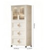 Lycvki White Plastic Folding Wardrobe with Wheels - 4 of 4