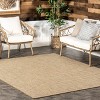 Nuloom Rosy Solid 2x3 Indoor/Outdoor Accent Rug for Living Room Patio Deck Front Porch Entryway Kitchen, Brown/Ivory - 2 of 4