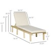 Aghana Digitals Natural Pine Outdoor Chaise Lounge with 4-Position Recline, Padded Cushion, Strap & - 2 of 4