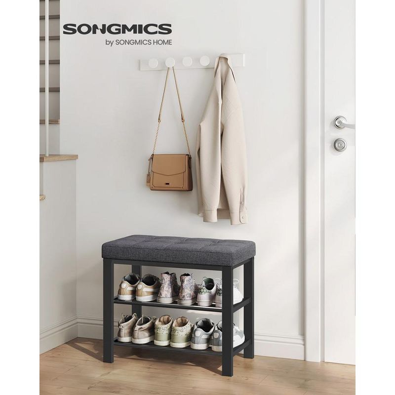SONGMICS Shoe Bench - Entryway Shoe Rack with Foam Padded Seat, Linen, Metal Frame - Ideal for Living Room and Hallway, 2 of 7