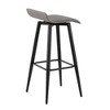 Faux Leather Fixed Bar Stool with Metal Base and Built-In Footrest for Kitchen or Home Bar - 4 of 4