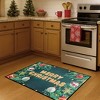 Home Mart Goods Merry Christmas Holiday Green Non-Slip Washable Low Pile Kitchen Mat Entrance Door Mat - 31" x 19" - 2 of 4