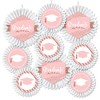 Big Dot of Happiness Rose Gold Grad - Hanging Graduation Party Tissue Decoration Kit - Paper Fans - Set of 9 - 2 of 4