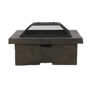 Bolton Outdoor Light Weight Concrete Fire Pit: Includes Screen & Poker - Christopher Knight Home - 1 of 4