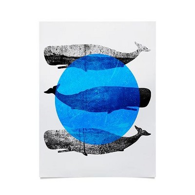 18"x24" Elisabeth Fredriksson Whales Unframed Wall Poster Print Blue - Deny Designs