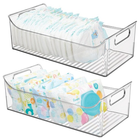 Mdesign Plastic Storage Organizer Bin For Baby/kid Essentials - 2 Pack ...