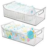 mDesign Plastic Storage Organizer Bin for Child/Kids Items, 2 Pack - Sea Blue