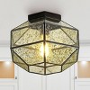12.5" 1-Light Evelyn Vintage Farmhouse Iron/Glass LED Flush Mount Oil Rubbed Bronze - JONATHAN Y: Semi Flush, UL Listed, 2700K - 4 of 4