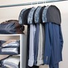 Household Essentials Set of 4 Hanging Garment Shoulder Dust Covers for Closet Black: Dress Shoulder Covers, Closet Protectors - 2 of 3