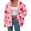 Women's Plus Size Cardigan Soft Print Long Sleeve Open Front Knit Sweaters - 3 of 4