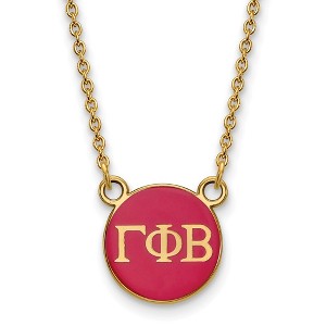 Black Bow Jewelry 14k Yellow Gold Plated Sterling Silver Gamma Phi Beta Greek Life Necklace 18 Inch - 1 of 4