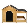 YOOCOZZ 60.2" Dog House with Insulated Liner, Porch, Asphalt Roof and Elevated Floor, for Medium & Large Dogs-Natural - 3 of 4