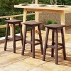 WestinTrends Malibu 29" All Weather Hdpe Outdoor Patio Square Backless Bar Stool (Set of 3) - 2 of 4