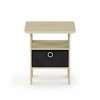 Furinno Andrey End Table Nightstand with Bin Drawer, Steam Beech/Black - 3 of 4