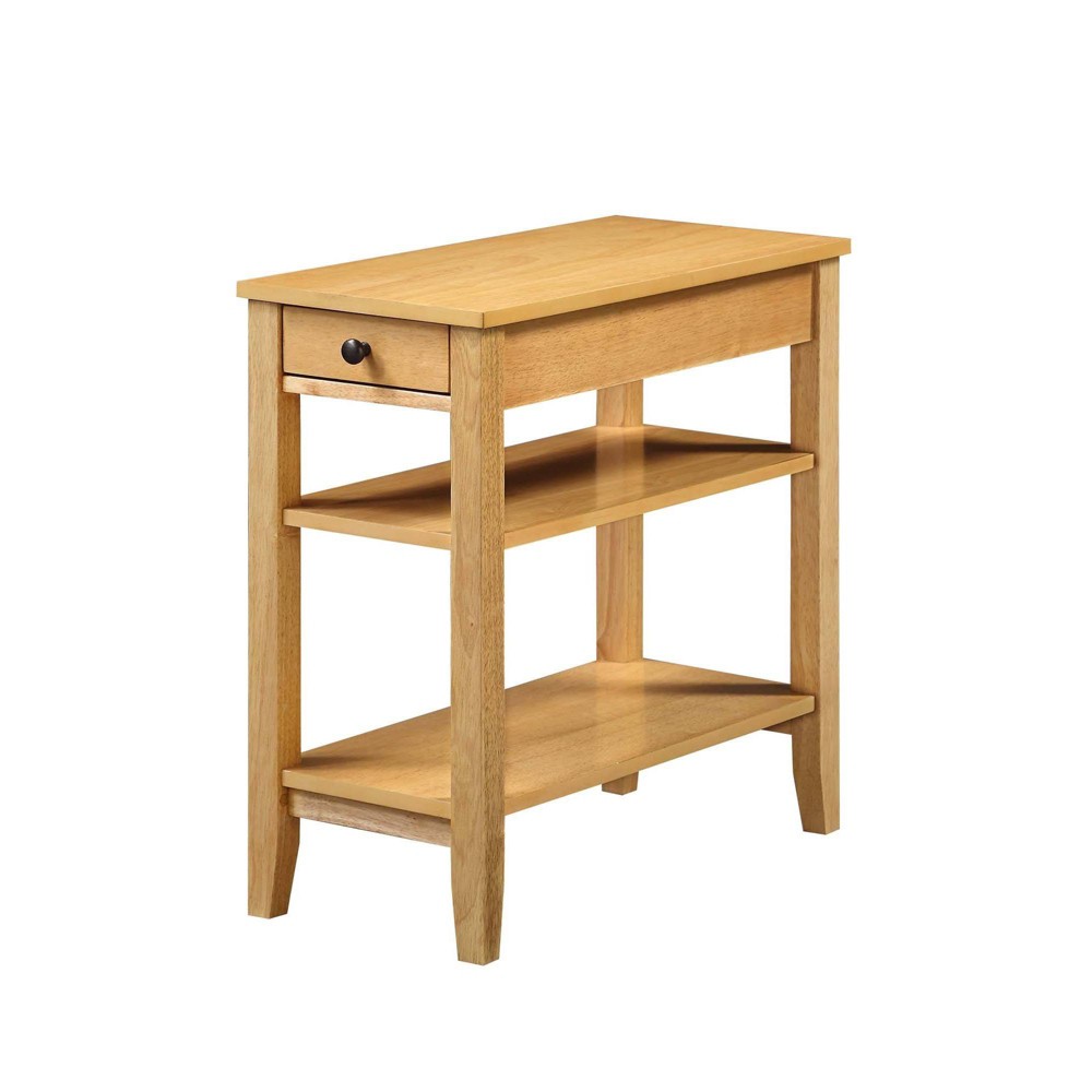 Photos - Coffee Table American Heritage 3 Tier End Table with Drawer Natural - Breighton Home