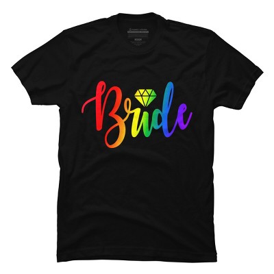 Adult Design By Humans Bride Pride Rainbow Wedding By Anhanva T-Shirt