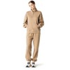 Future Planet Womens Saturn Premium 1/4 Zip Fleece Lined Soft Cotton Pullover Sweatshirt Loose Fit Beige - 2 of 4