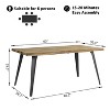 Homy Casa Modern Dining Table with Black Metal Legs for Kitchen and Dining Room - 3 of 4