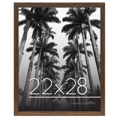 Americanflat 22x28 Poster Frame in Walnut with Polished Plexiglass - Horizontal and Vertical Formats - Wall Mounted