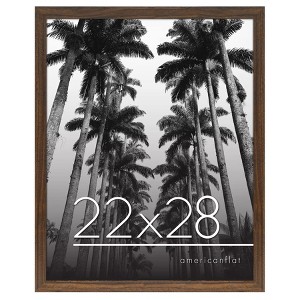 Americanflat 22x28 Poster Frame in Walnut with Polished Plexiglass - Horizontal and Vertical Formats - Wall Mounted - 1 of 4