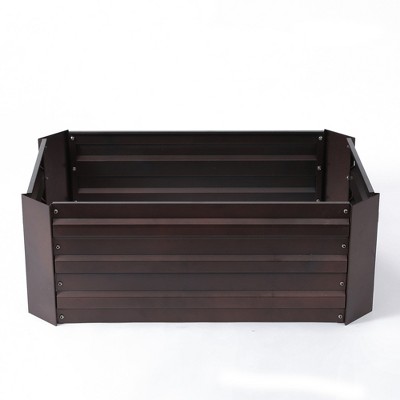 LuxenHome Brown Metal 32" x 20.2" Rectangular Garden Bed