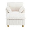 60" Corduroy Armchair with Detachable Ottoman and Pillows - 3 of 4