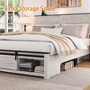 Queen Size Platform Bed with Upholstered Headboard, Charging Station and LED - 3 of 4