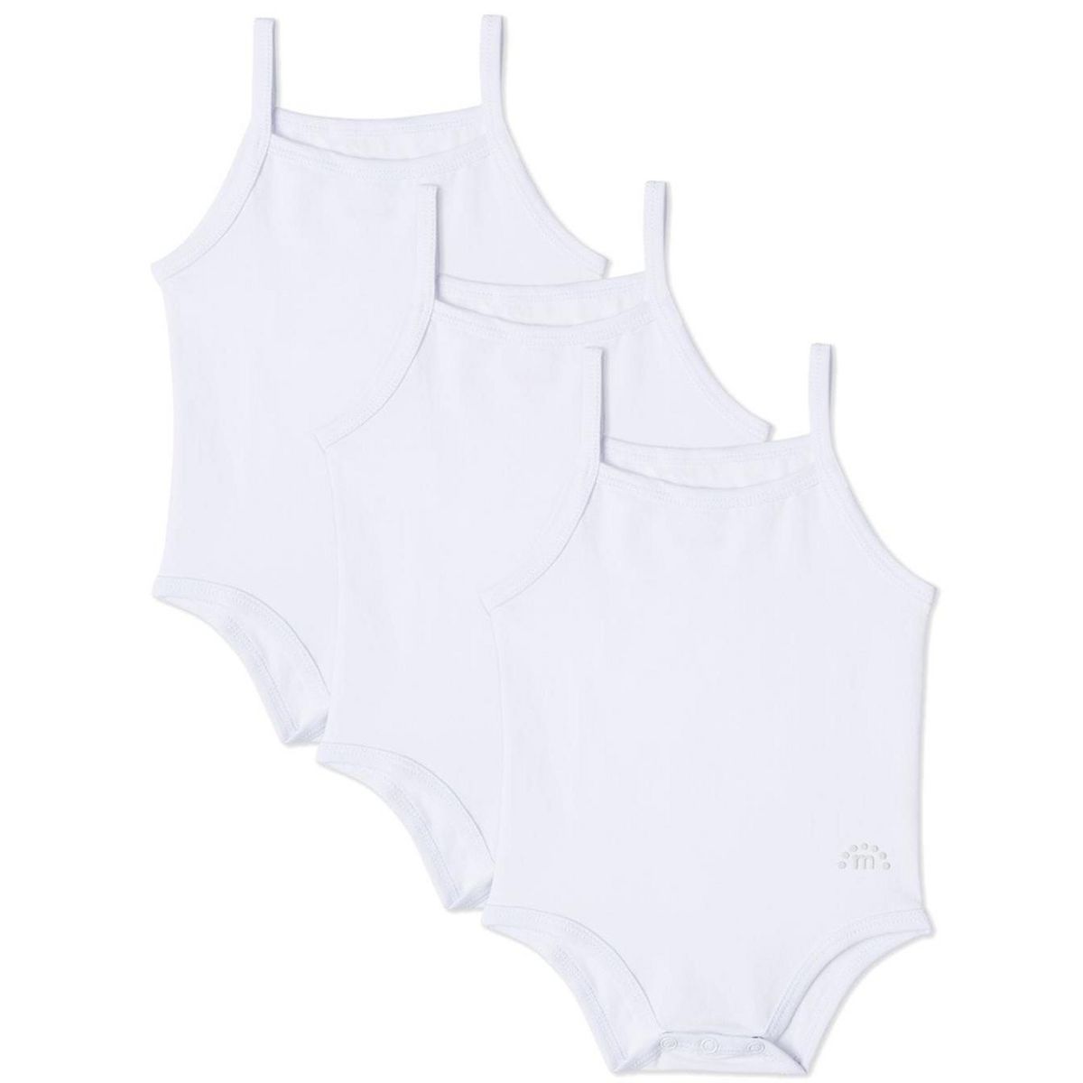 MiniMoi 3 Pair Pack Unisex Baby and Toddler Combed Cotton Rich Bodysuits