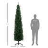 FURNIinspire Artificial 8ft Trees Christmas Tree Christmas Decorations, Tall Pencil Prelit Christmas Tree, Holiday Decor, Green, 22"*22"*94.5" - 3 of 4