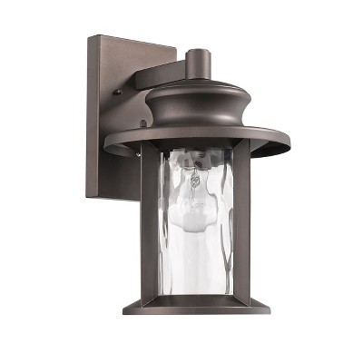 14" Bronze Outdoor Wall Sconce with Clear Glass