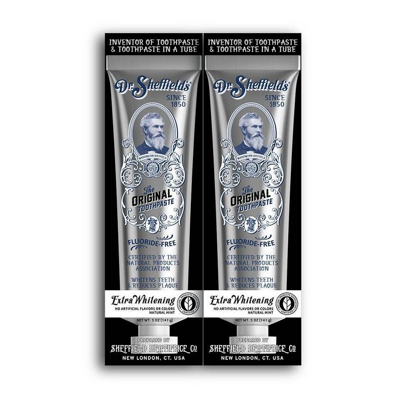 Dr. Sheffield&#39;s Certified Natural Extra Whitening Toothpaste - 5oz/2pk, 1 of 6