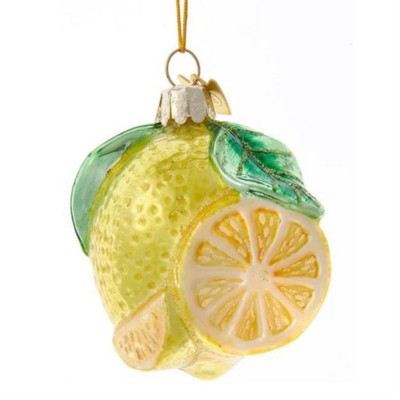 Kurt Adler Noble Gems Glass Ornament for Christmas Tree, Lemon