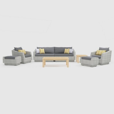 Cannes 8pc Outdoor Seating Set - Gray - RST Brands