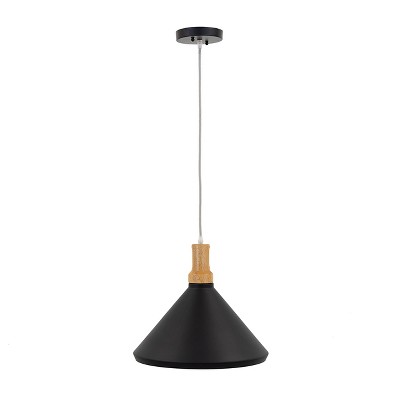 Yosemite Home Decor Noir Collection One Light Pendant, Black, 15.7 x 15.7 x 13.5