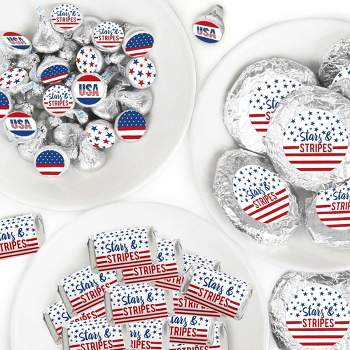 Big Dot of Happiness Stars & Stripes - Memorial Day, 4th of July and Labor Day USA Patriotic Party Candy Favor Sticker Kit - 304 Pieces