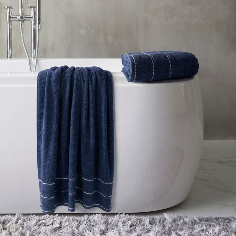 Hastings Home Luxury Zero Twist Cotton Towel Set – Navy, 2 Pieces, 5 of 6