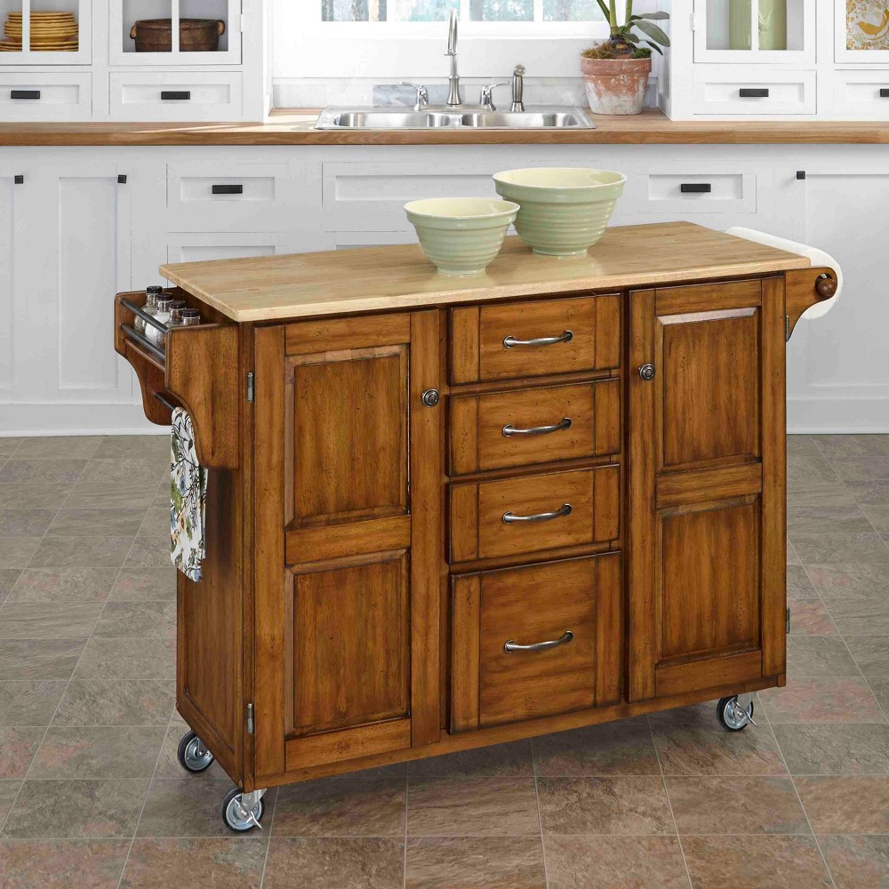 Kitchen Carts And Islands with Wood Top  Brown - Home Styles