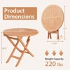 Tangkula Set of 3 Outdoor Indonesia Teak Wood Bistro Dining Set Folding Chair & Table Slatted  Patio - 3 of 4