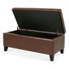 CAVINAS PU Leather Storage Ottoman Bench, Upholstered Footstool with Hidden Storage, Bedroom End Bench with Birch Legs, Entryway Shoe Bench - 4 of 4