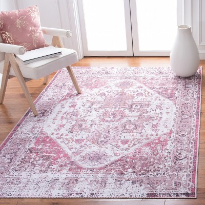 Serapi Ivory and Rust Rectangular Washable Area Rug 4' x 6'
