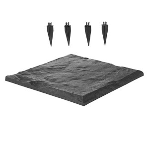 VEVOR Garden Stepping Stones, 4Pcs 15.5 x 15.5 in, Decorative Stepping Stones with Stakes, Weather-Resistant Plastic Pathway Pavers, Grey - 1 of 4