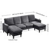VYNXARIA Chenille Sectional Sofa with High Density Memory Foam, 4 Seat Comfy Modular Sofa Couch for Living Room - 4 of 4